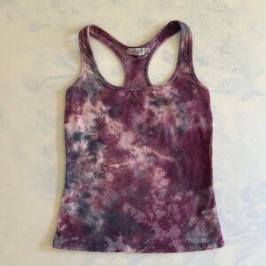 Omgirl Purple Tie Dye Athletic Racerback Workout Tank Top